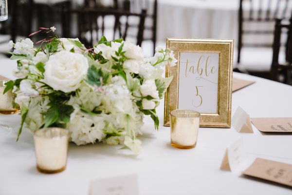 A fully set wedding table.