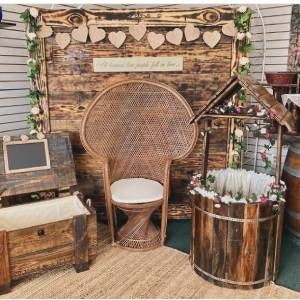 Rustic Peacock Chair for Bridal Showers or Baby Showers